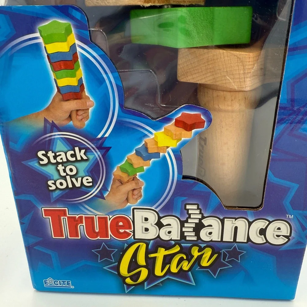 TrueBalance Star Stackable Wooden Coordination STEM Game Ages 8+ Excite Toy